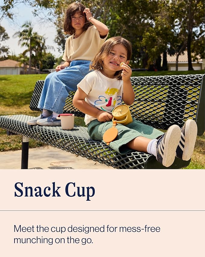 Lalo Snack Cup - Mess-Free Silicone Snack Cups for Toddlers & Babies with Detachable Lid, BPA-Free Baby Snack Containers, Fits Most Stroller & Car Seat Cup Holders, Dishwasher Safe, Blue Raspberry