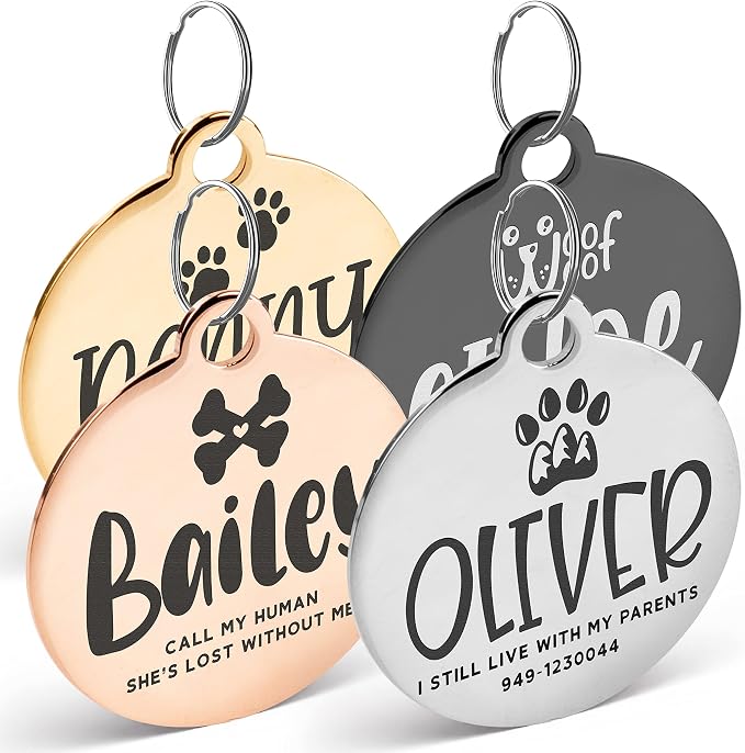 Engraved Pet ID Tags for Cats, Dogs by PersonalizationLab