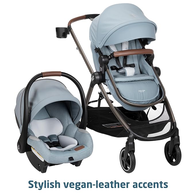 Maxi-Cosi Zelia™ Luxe 5-in-1 Modular - Baby Travel System Car Seat and Stroller, Infant Car Seat and Stroller Combo, Baby Car Seat and Stroller Combo in New Hope Grey