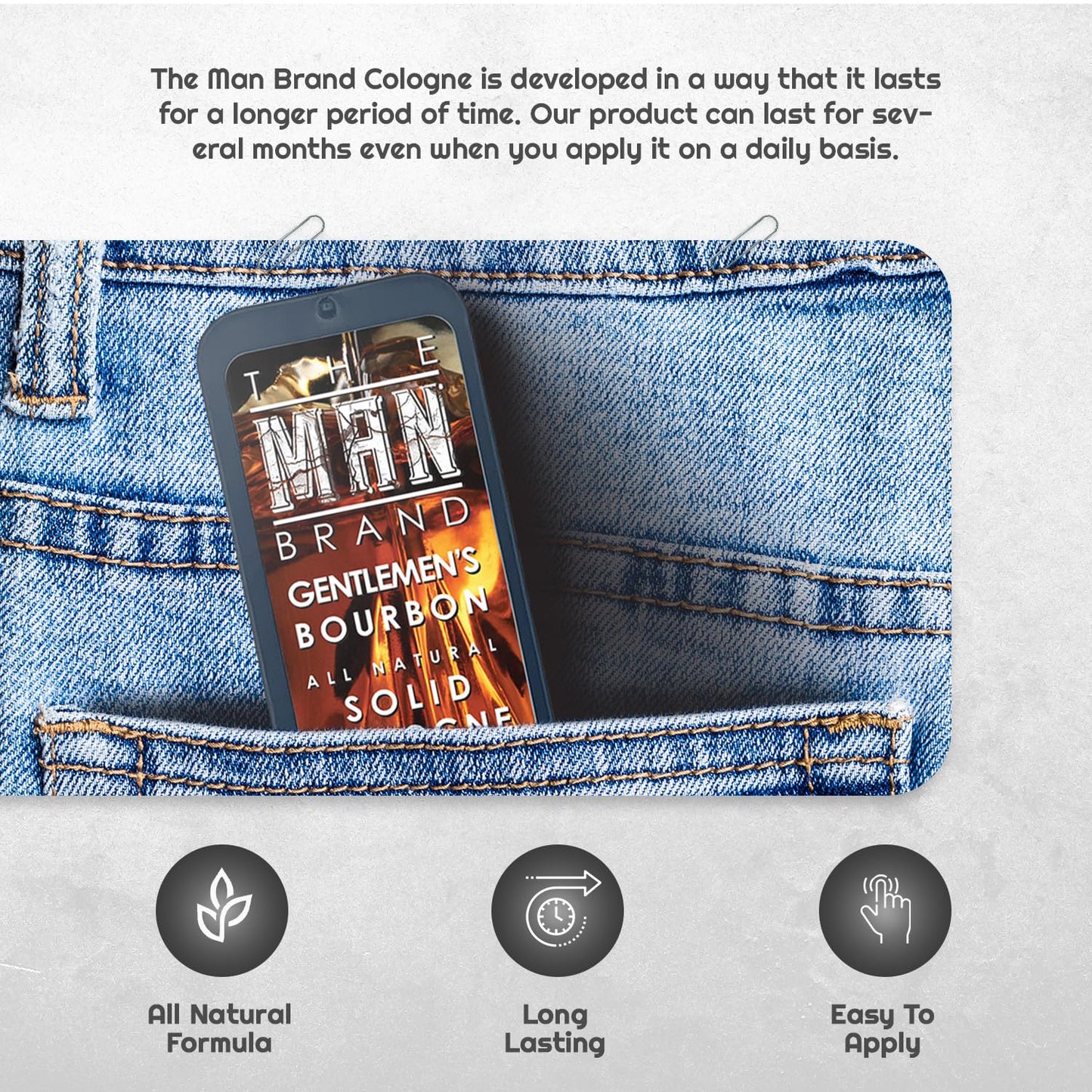 Gentlemen's Bourbon Solid Cologne - Natural Men's Travel Size Cologne - Wax Perfume (3/4 Ounce, Pack of 1)