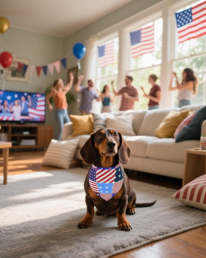 PET SHOW 50 Pack 4th of July Dog Bandanas Bulk Washable American Flag Dog - Image 6