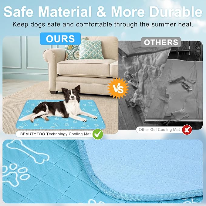 BEAUTYZOO Upgraded Dog Self Cooling Mat Ice Silk Chill Pads - Image 7