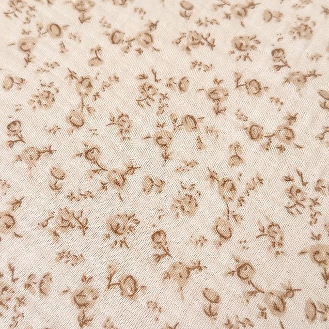 BuLuTu Camellia Floral Print Pillowcase King Muslin Cotton Pillow Case Chic Shabby Pillow Cover with Ruffles Enveloped Pillowcases, Machine Washable, 20x36 inch, 1 Piece