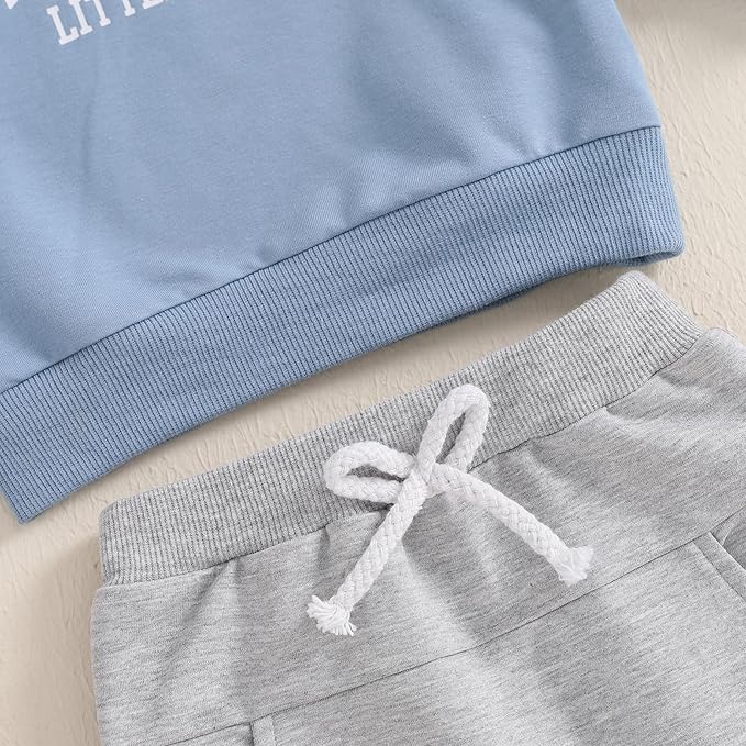 Toddler Baby Boy Fall Winter Outfit Long Sleeve Letter Print Sweatshirts and Jogger Pants Infant Boy Clothes
