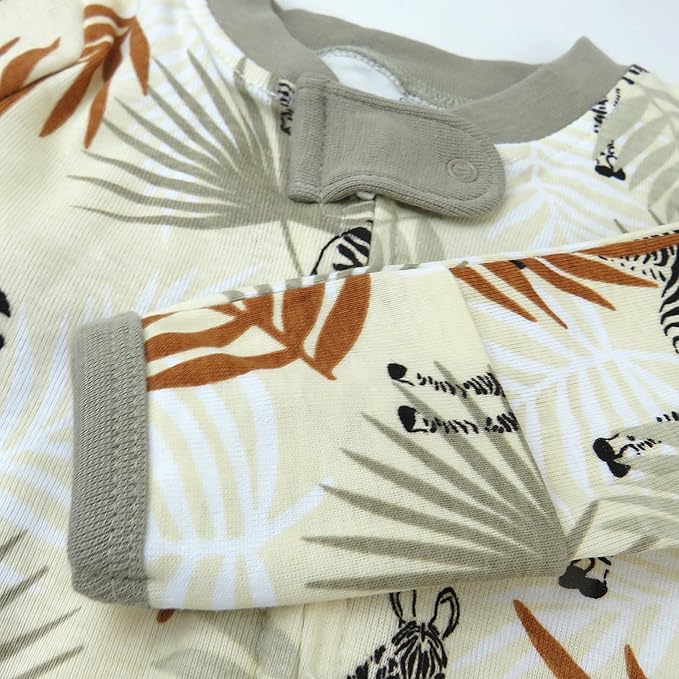 HonestBaby Baby Sleep N' Play One-Piece Zip-Front Footed Organic Cotton Pajama Sleeper