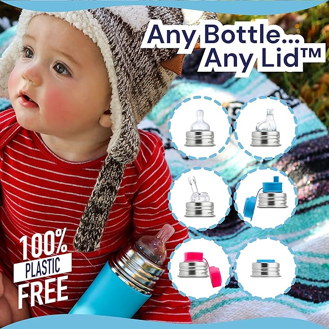 Pura Kiki 9oz/275ml Stainless Steel Infant Bottle w/Sleeve, Anti-Colic, 100% Plastic-Free, MadeSafe Certified, Medical-Grade Silicone, Medium-Flow Nipple, for Babies 3 Months & Up (Rose)