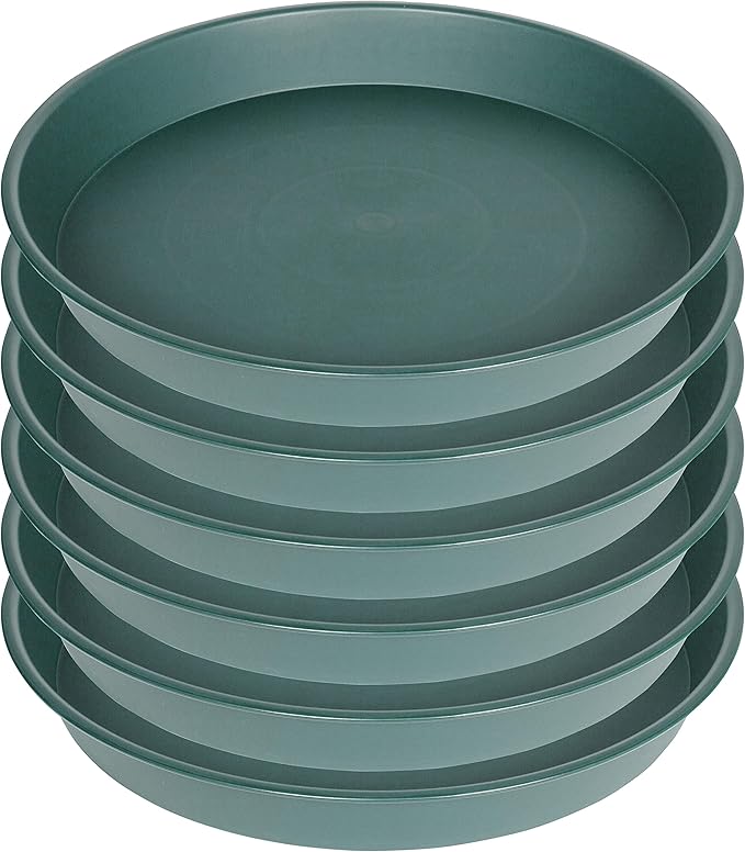 6 Pack of 12 inch Plant Saucer Bird Bath Bowl, Heavy Duty Plastic Plant Saucer by Bleuhome