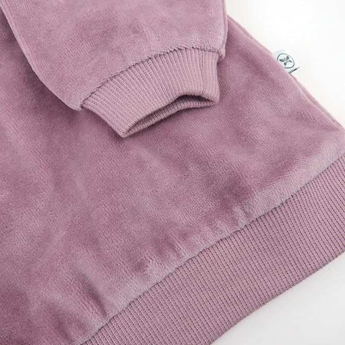 HonestBaby Baby 2-Piece Cozy Velour 100% Organic Cotton Sweatshirt and Jogger Sweatpants Set