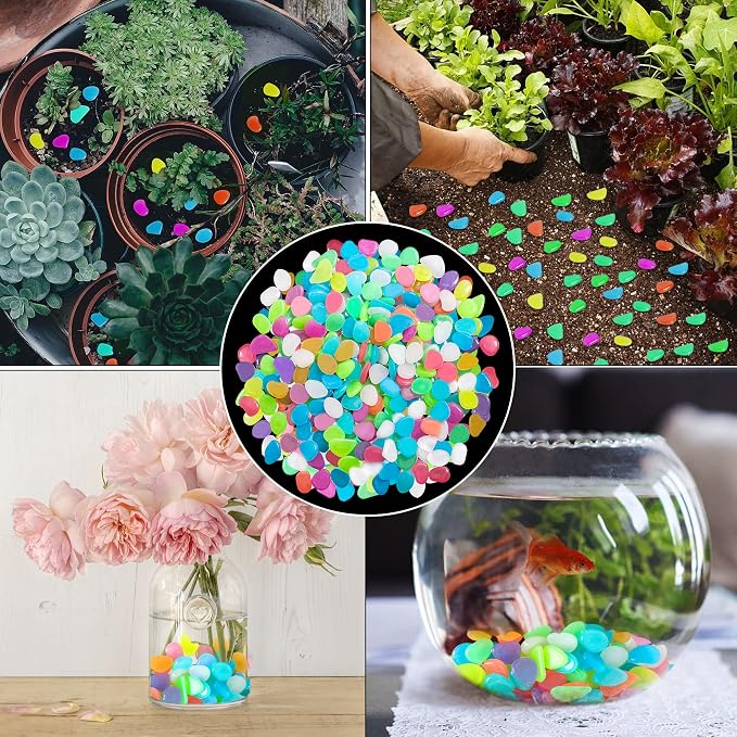 350 PCS Luminous Stones – Mixed Color Glow Rocks Decorations DIY Decorative - Image 5