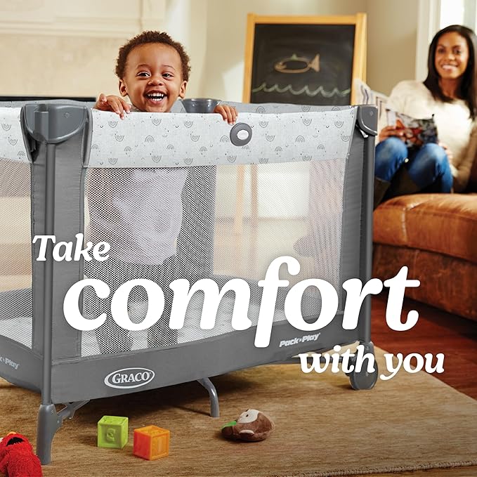 Graco Pack and Play Portable Playard, Push Button Compact Fold, Carnival