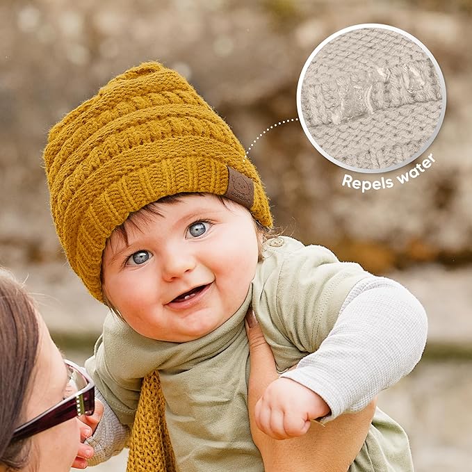 KeaBabies 3-Pack Baby Beanies for Boys, Girls - Stretchy Knit Baby Hats, Cute Newborn & Toddler Winter Hat, Soft & Warm Infant Beanie 6-36 Months (Sunshine, M)