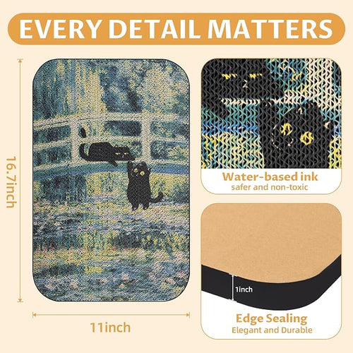 2 Pack Art Cat Scratcher, Wall-Mountable Cat Scratch Pad, Wall Cat Scratcher - Image 2