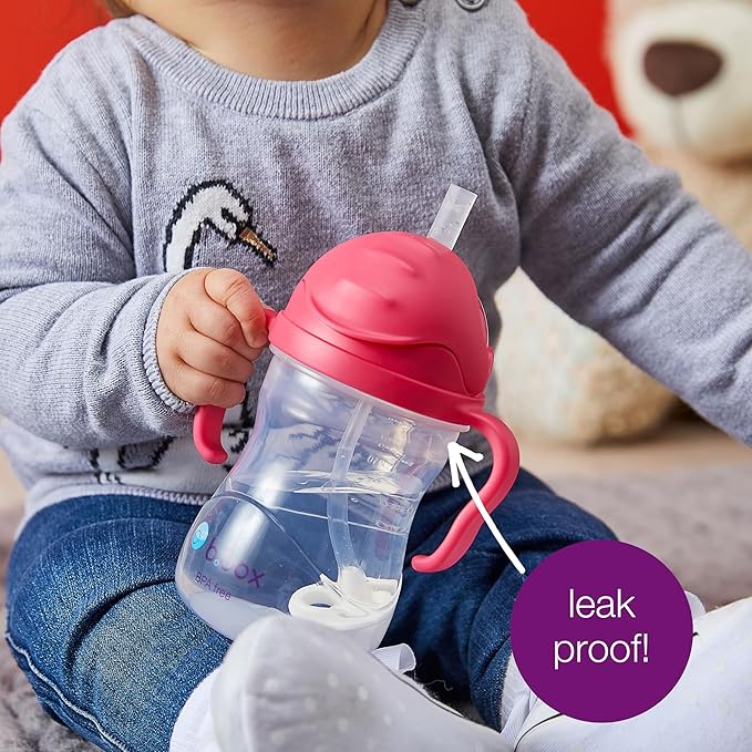 b.box Sippy Cup with Weighted Straw. Drink from any Angle, Leak Proof, Spill Proof, Easy Grip. BPA Free, Dishwasher Safe. For Babies 6m+ to Toddlers (Pistachio, 8oz)