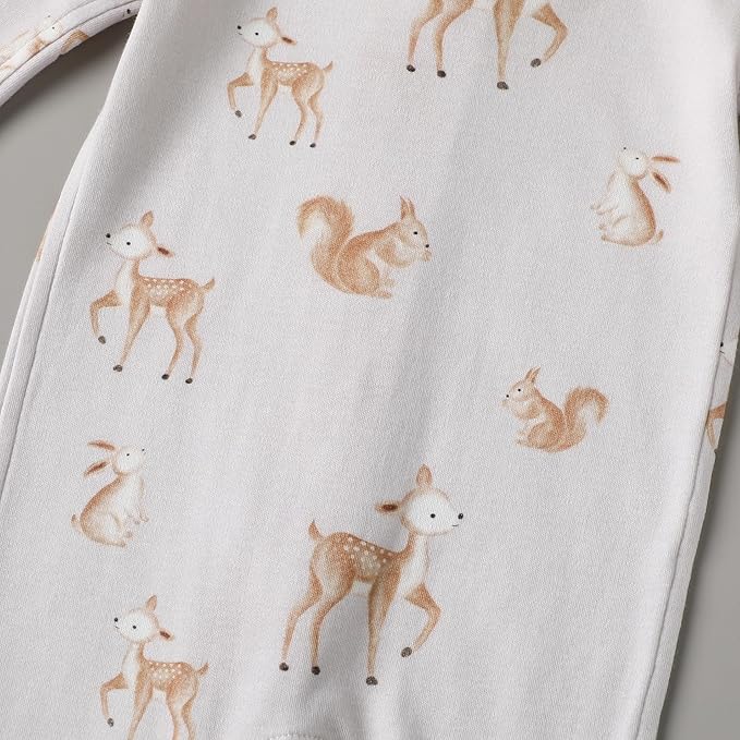 Owlivia Organic Cotton Baby Boy Girl Zip up Sleep 'N Play Pjs, Footless, Long Sleeve