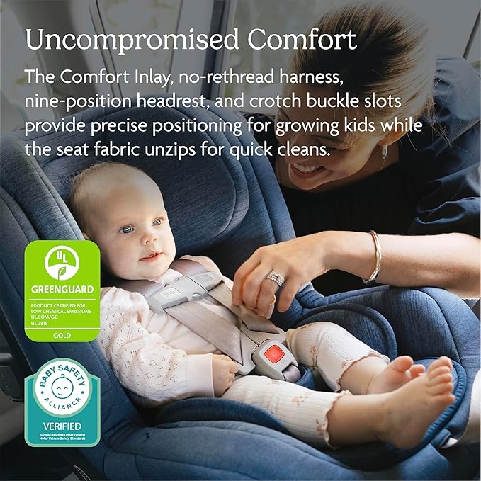 UPPAbaby Rove Convertible Car Seat - 2-in-1 Rear + Forward Facing - Quick + Secure 3-Step Install - Intuitive Safety Technology + Comfort Features - Cup Holder Included - Cody (Coastal Blue)
