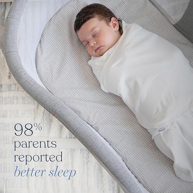HALO 100% Cotton Sleepsack Swaddle, 3-Way Adjustable Wearable Blanket, TOG 1.5, Ocean Life, Newborn, 0-3 Months