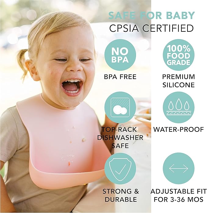 Loulou Lollipop Soft, Waterproof Silicone Feeding Bib
