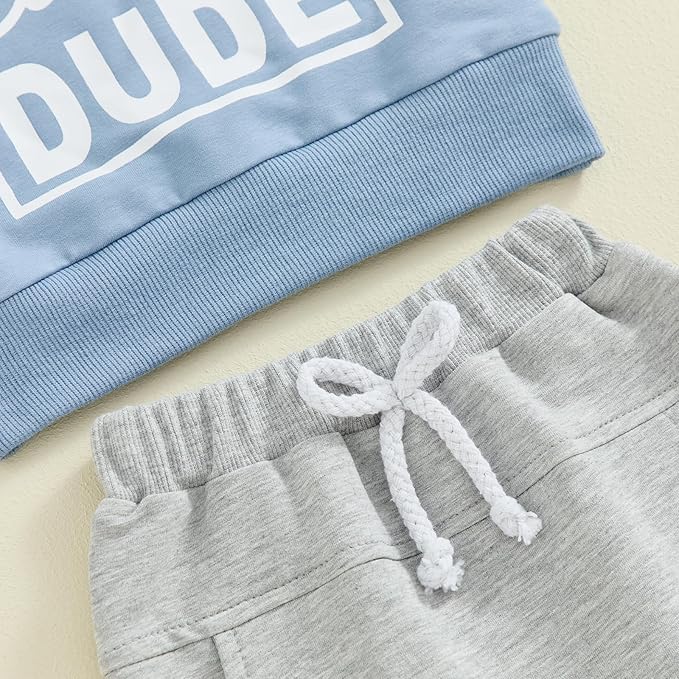 Toddler Baby Boy Fall Winter Outfit Long Sleeve Letter Print Sweatshirts and Jogger Pants Infant Boy Clothes