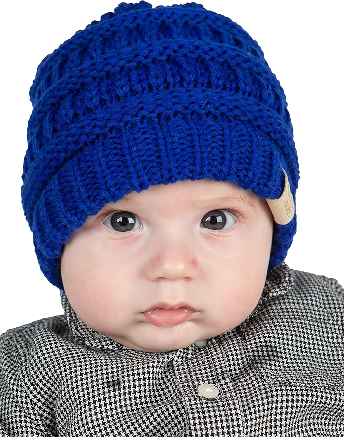 Funky Junque Baby Winter Hat – Cute Newborn Hats, Cozy Warm Infant Beanie, Soft Knit Stocking Stuffer for Babies 0–12 Months