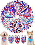 PET SHOW 50 Pack 4th of July Dog Bandanas Bulk Washable American Flag Dog by PETSHOW