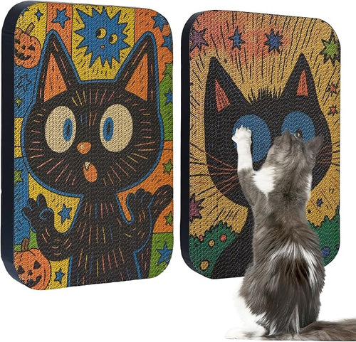 2 Pack Art Cat Scratcher, Wall-Mountable Cat Scratch Pad, Cat Wall Scratcher by LESISSMER