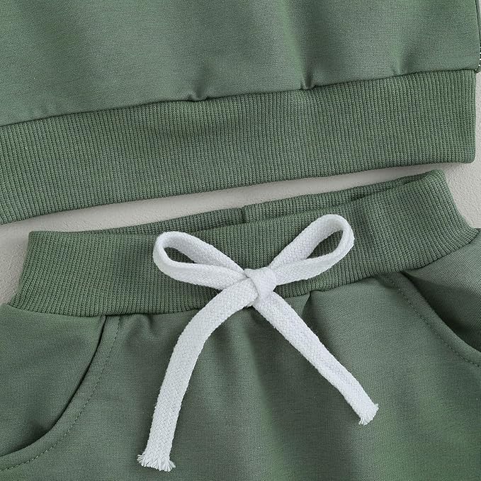 Toddler Baby Boy Fall Clothes Waffle Contrast Color Sweatshirt Pants Sets Infant Winter Outfits 6 12 18 24 Months