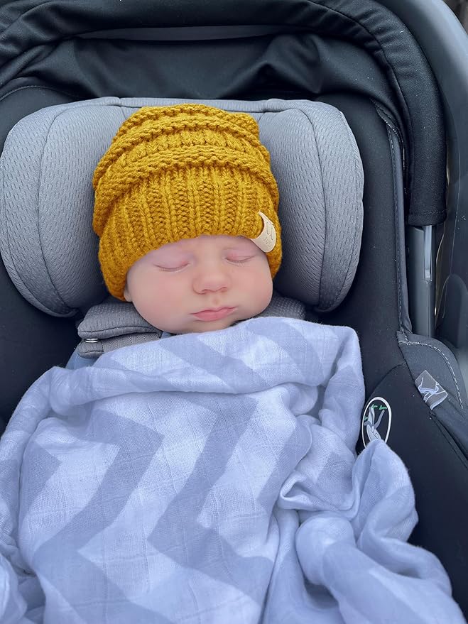 Funky Junque Baby Winter Hat – Cute Newborn Hats, Cozy Warm Infant Beanie, Soft Knit Stocking Stuffer for Babies 0–12 Months