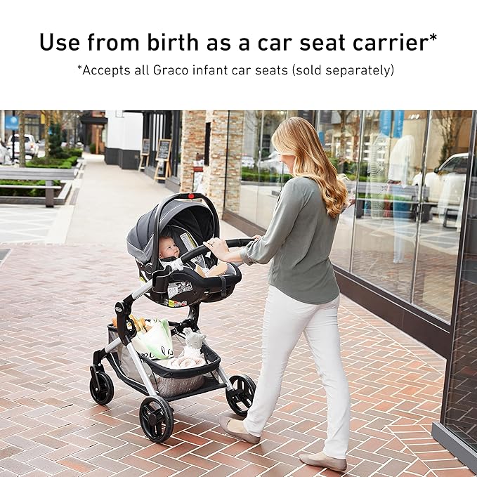 Graco Modes Nest Baby Stroller, 3 Modes: Adjustable Slide2Me Infant Car Seat Carrier, Infant Pramette, to Toddler Stroller, Nico