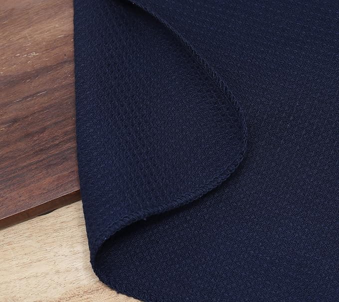 PurpleEssences Dish Cloths and Dish Rags - 8 Pack Waffle Weave Solid Kitchen Dish Wash Cloths, 100% Cotton, 12 x 12 Inches, Ultra Soft Absorbent Quick Drying - Fall Thanksgiving -Navy Blue