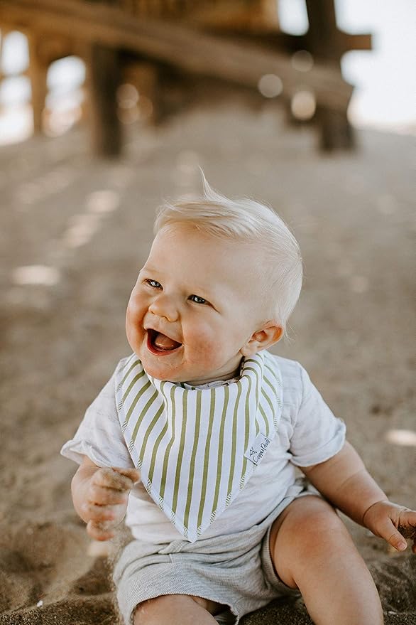 Copper Pearl 4 Pack Soft Cotton Baby Bibs for Drooling and Teething, Absorbent Drool Bibs for Baby Girl and Boy, Adjustable to Fit Newborns to Toddlers, Tons of Styles (Kai)