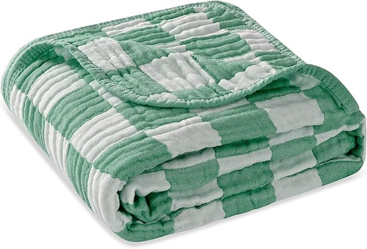 Ultra Soft Muslin Baby Blanket, A Versatile Swaddle and Bed Blanket for Babies, Toddlers, Boys, and Girls (1 Pack).