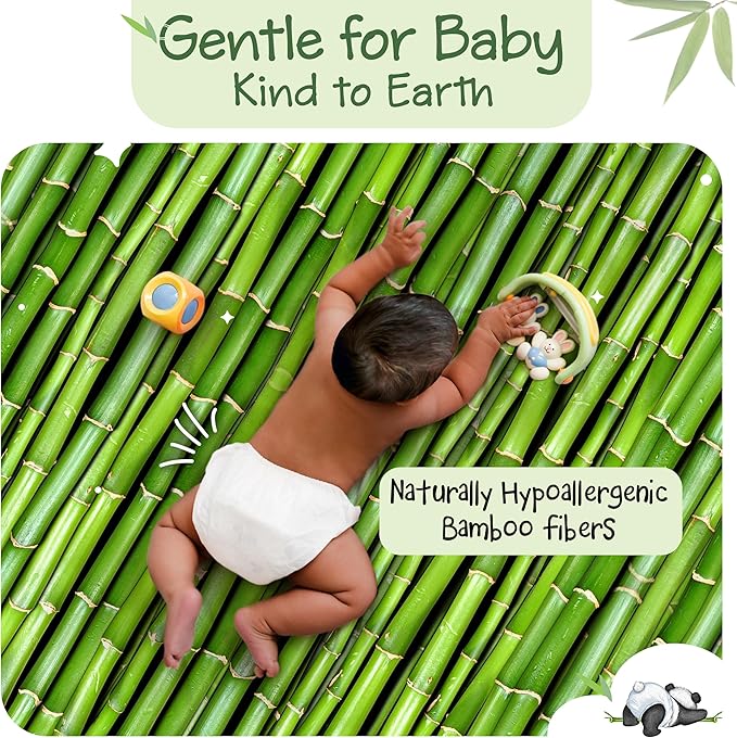 Bamboo Baby Diapers, Totally Chlorine Free for Sensitive Skin for Newborns to XXL. Hypoallergenic & Non Toxic Eco Friendlier Plant-Based Materials. TCF Medium Size 2 to 3 Diapers (192 ct)
