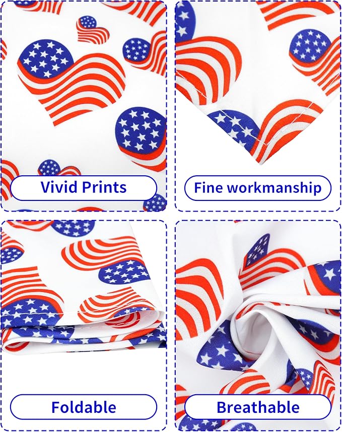 PET SHOW 50 Pack 4th of July Dog Bandanas Bulk Washable American Flag Dog - Image 4
