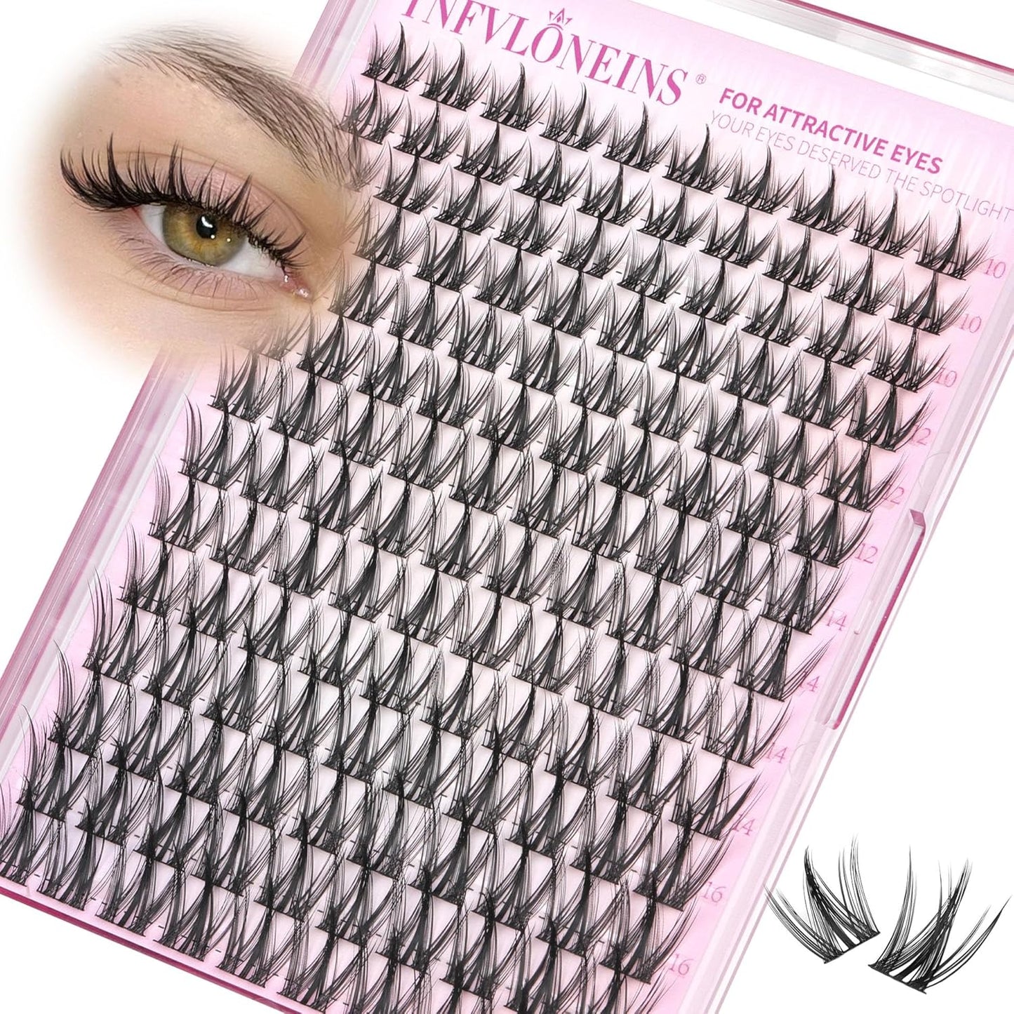 Wispy Lash Clusters Manga Cluster Eyelash Extensions Natural Fairy Eyelash Clusters 140Pcs Individual Lashes Clusters CC Curly Spiky Lash Extension by TNFVLONEINS
