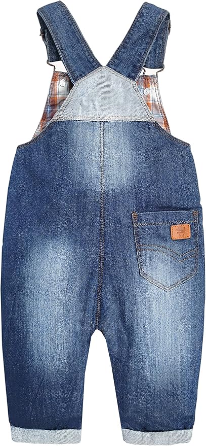 KIDSCOOL SPACE Baby Little Kids Cute Denim Embroidered Fashion Jean Overalls