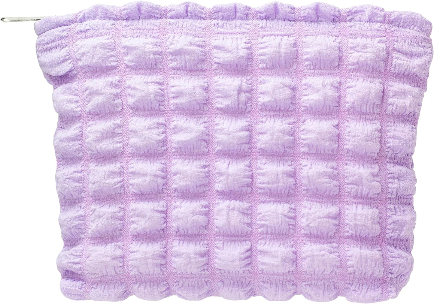 PAZIMIIK Floral Makeup Bag Large Cotton Zipper Pouch for Purse Travel Canvas Make Up Organizer for Women Cosmetic,Bubble Purple