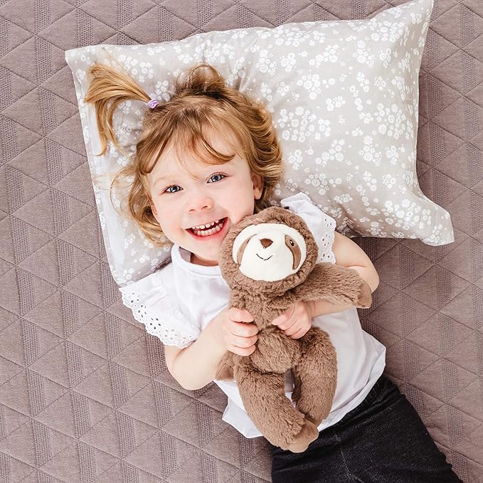 WeeSprout Mini Toddler Pillow for Kids Sleeping - Organic Cotton Shell & Pillowcase with Soft & Supportive Polyfiber Filling – Good for Travel, Machine Washable, 18 x 13 x 3, Safari