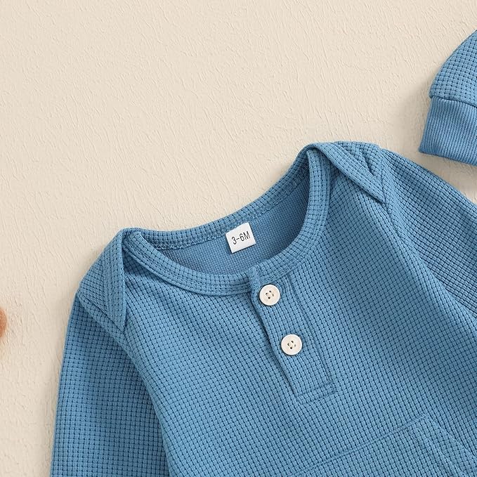 Kuriozud Newborn Infant Unisex Baby Boy Girl Clothes Button Romper Jumpsuit Basic One Piece Outfits