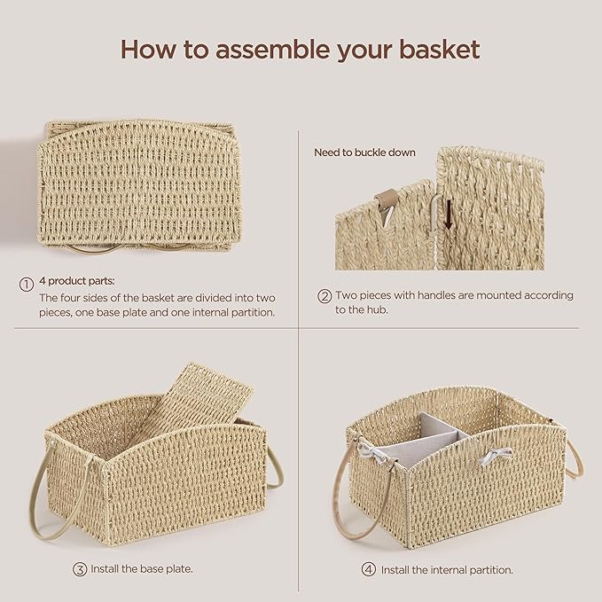 HBlife Diaper Caddy Organizer, Hand-Woven Storage Basket for Diapers & Baby Essentials - Elegant Curved Design, Ideal Gift for Baby Shower & Registry Must-Have