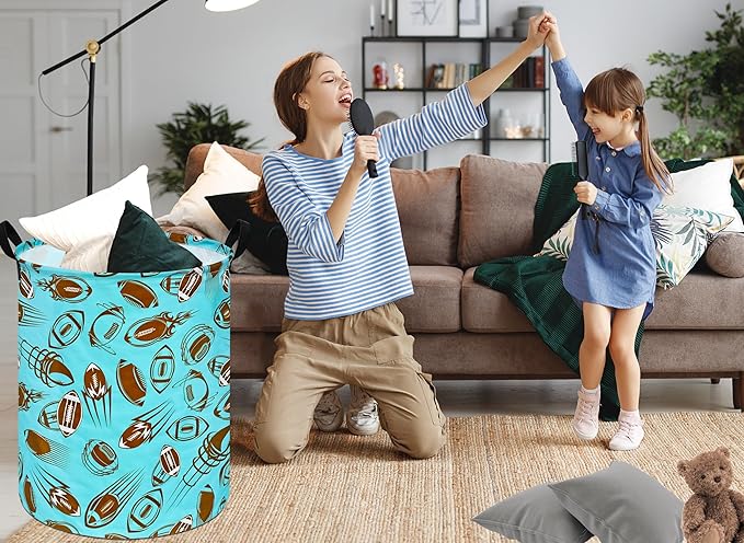 Round Laundry Hamper Storage Basket Laundry Organizer Hamper Storage Bins Clothes and Toys Box Nursery Hamper Gift Basket For Kids with Handles
