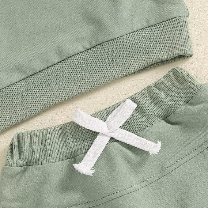 Toddler Baby Boy Fall Outfits Long Sleeve Crew Neck Pullover Sweatshirt + Jogger Pants Set Infant Winter Clothes