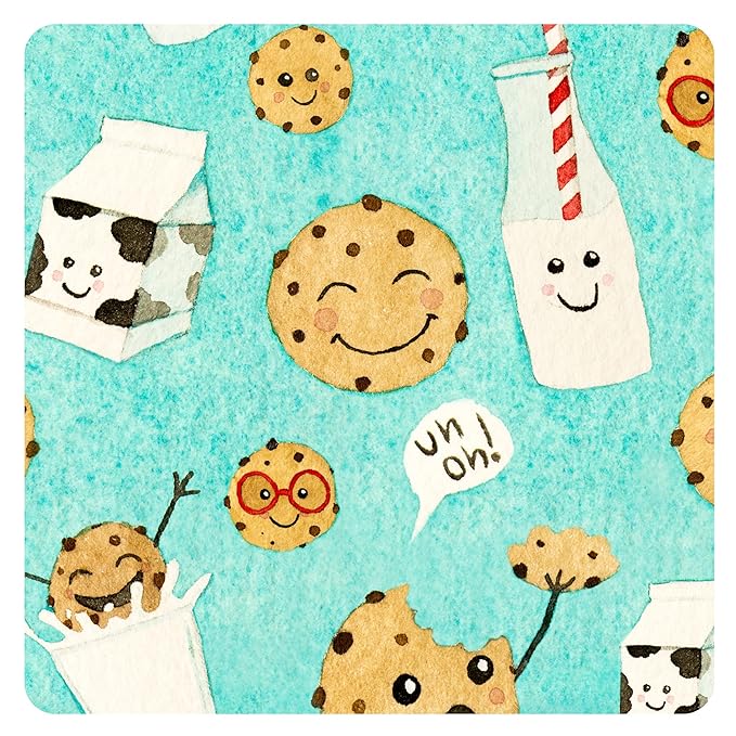 BapronBaby Cookies & Milk Bapron - No Neck Tie Safer Bib for Baby & Toddler - Soft Waterproof Stain Resistant - Machine Washable - Sz Baby/Toddler 6m-3T