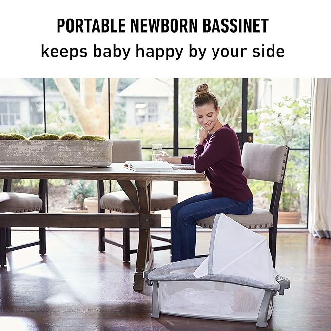 Graco Pack ’n Play Quick Connect Playard, Portable Bassinet with Carry Handle, Full‑Size Infant Bassinet, Diaper Changer, Alex