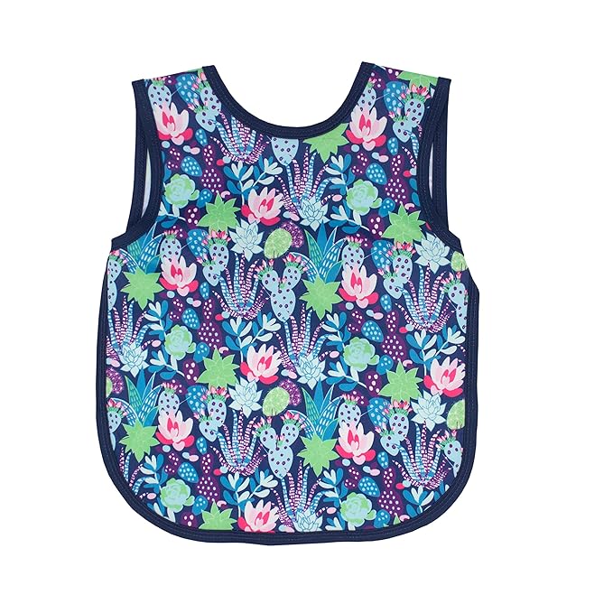 BapronBaby Desert Floral Bapron - No Neck Tie Safer Bib for Baby & Toddler - Soft Waterproof Stain Resistant - Machine Washable - Sz Preschool 3-5yrs
