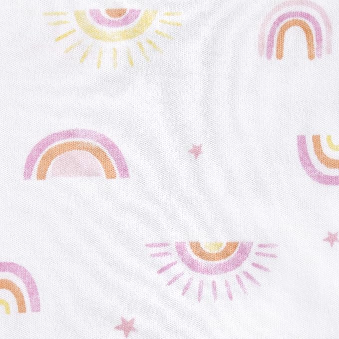 HALO 100% Cotton Sleepsack Swaddle, 3-Way Adjustable Wearable Blanket, TOG 1.5, Sunshine Rainbows, Small, 3-6 Months