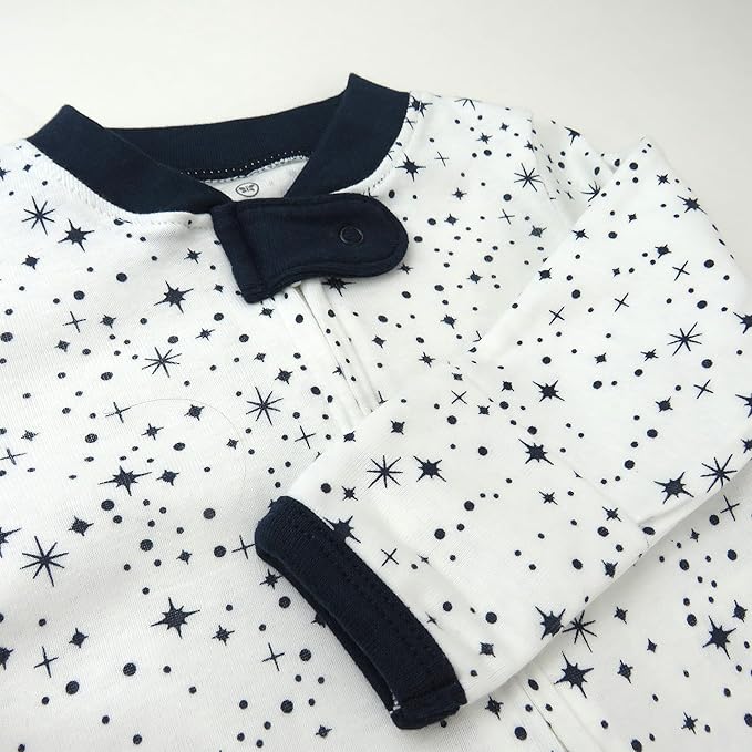 HonestBaby Baby Sleep N' Play One-Piece Zip-Front Footed Organic Cotton Pajama Sleeper