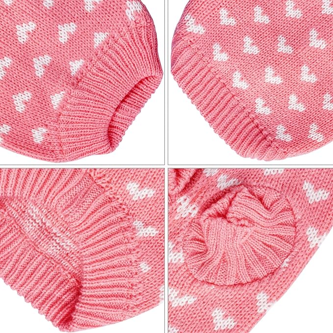 Dxhycc Dog Knitted Sweater Heart Puppy Sweater Warm Soft Pet Holiday Clothes - Image 3