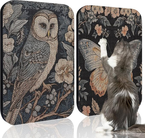 2 Pack Art Cat Scratcher, Wall-Mountable Cat Scratch Pad, Cat Wall Scratcher by LESISSMER