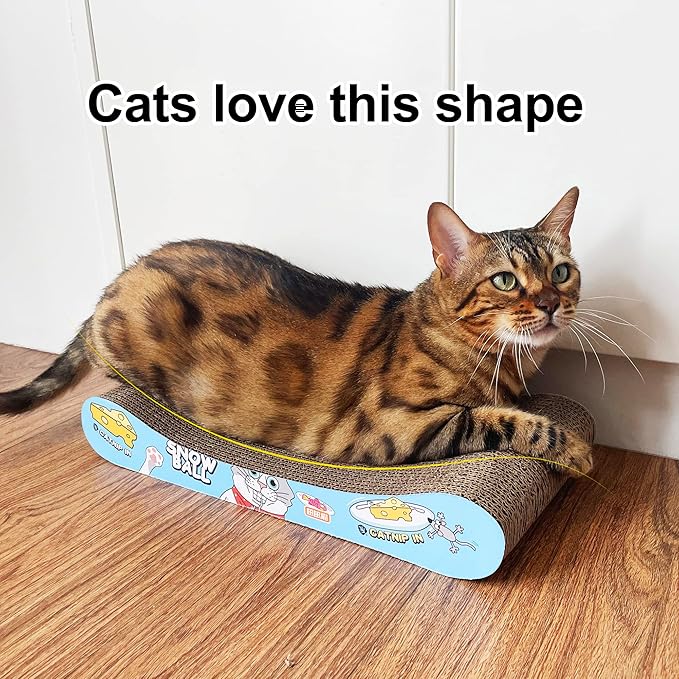 TTCAT Cat Scratching Pad, 2 Pack Corrugated Cat Scratcher Cardboard, Bone Type - Image 5