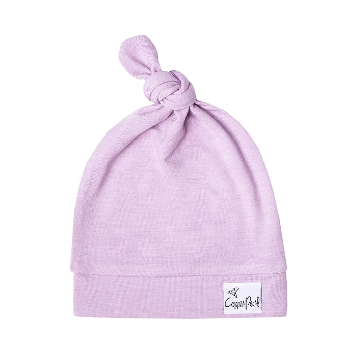 Copper Pearl Baby Beanie Hat Top Knot Stretchy Soft Lily